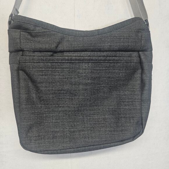 LL Bean Wayside Expandable Crossbody Bag Gray Polyester Canvas 300089 - Picture 2 of 8